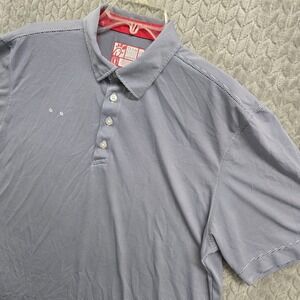 Chic Fil A‎ Oobe Team Style Mens XL Gray Stripe Polo Shirt Golf Casual Uniform